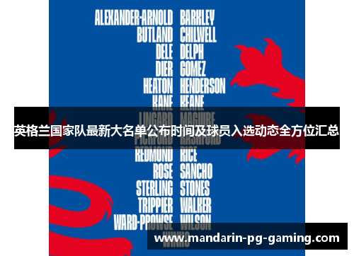 英格兰国家队最新大名单公布时间及球员入选动态全方位汇总